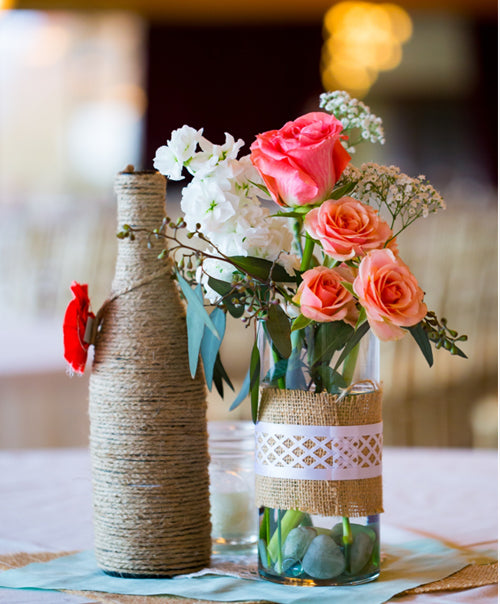 Twine Vase Rose Centerpiece