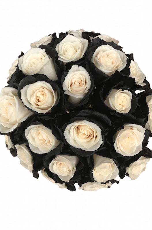 black and white roses