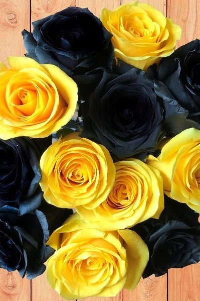 Black and Yellow Rose Bouquet