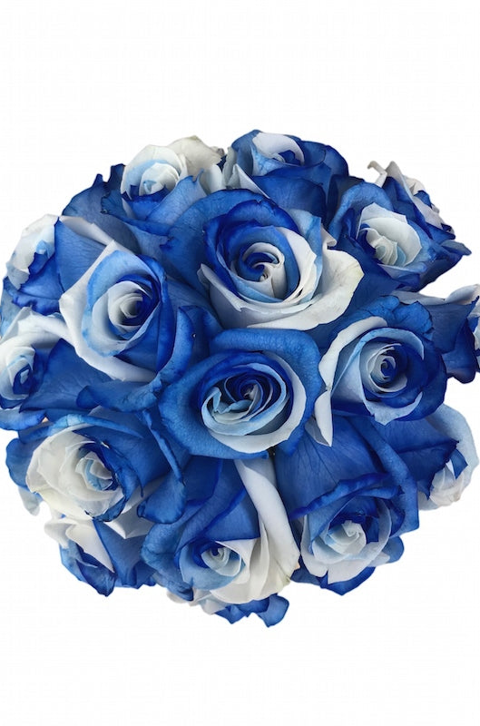 Blue and White Roses Bouquet