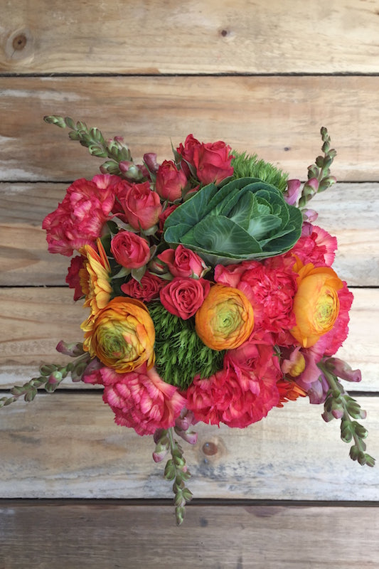 anunculus Gerbera Carnation Greenery Bouquet