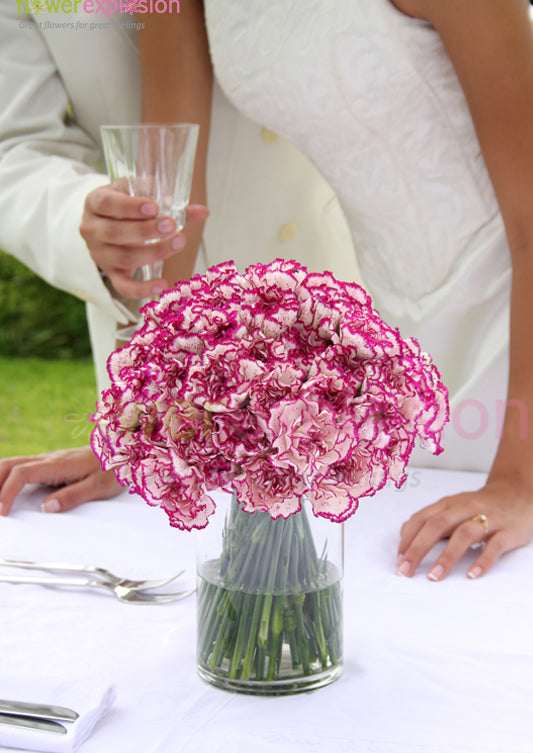 Purple & White Carnations Centerpiece