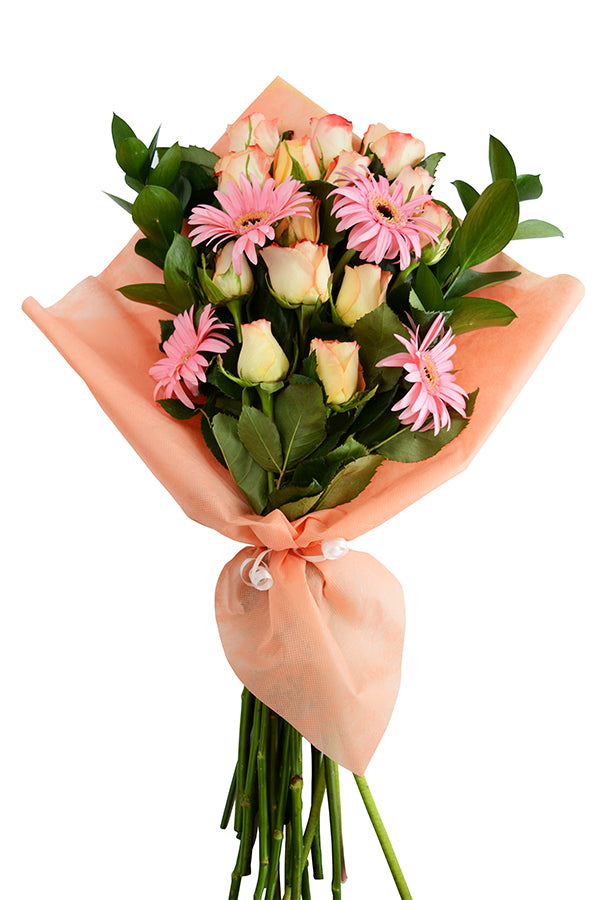 Strawberry Shortcake Gerbera and Rose Bouquet