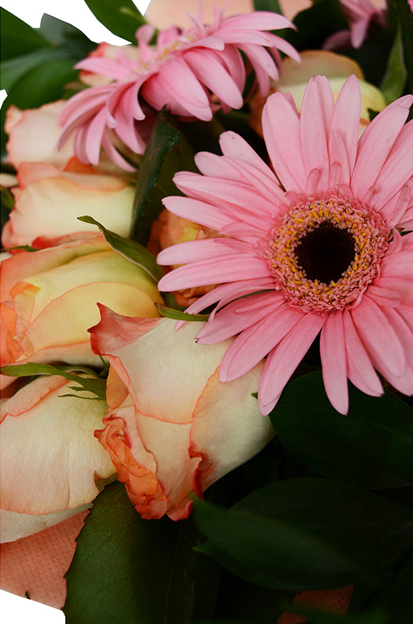 Strawberry Shortcake Gerbera and Rose Bouquet