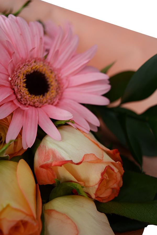 Strawberry Shortcake Gerbera and Rose Bouquet