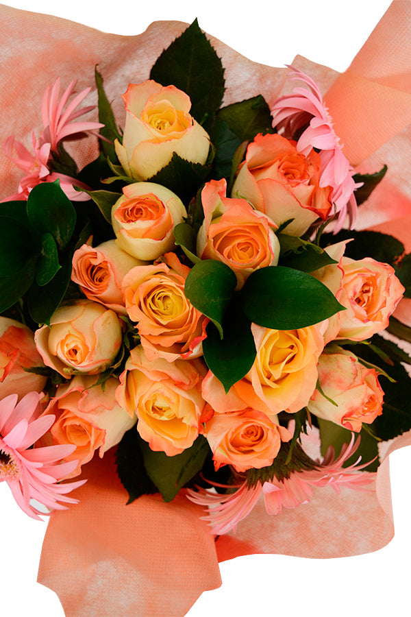 Strawberry Shortcake Gerbera and Rose Bouquet
