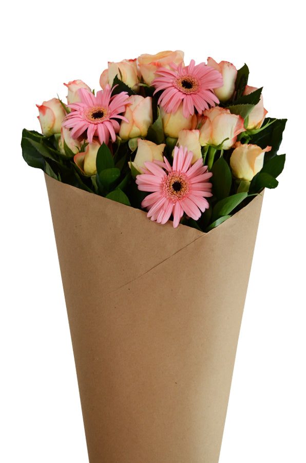 Strawberry Shortcake Gerbera and Rose Bouquet