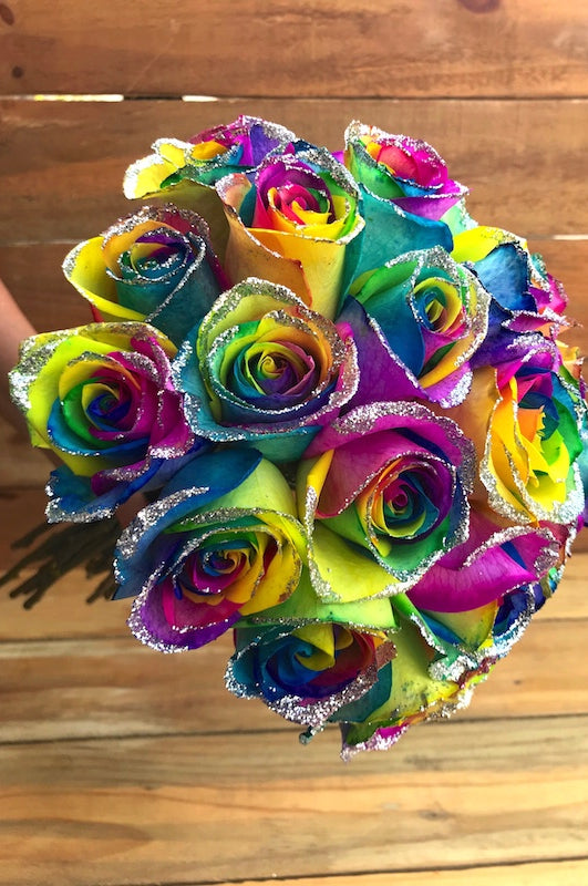 glitter tie dye roses