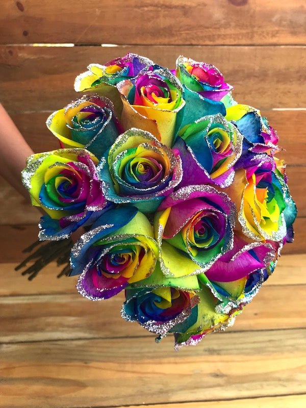 glitter tie dye roses
