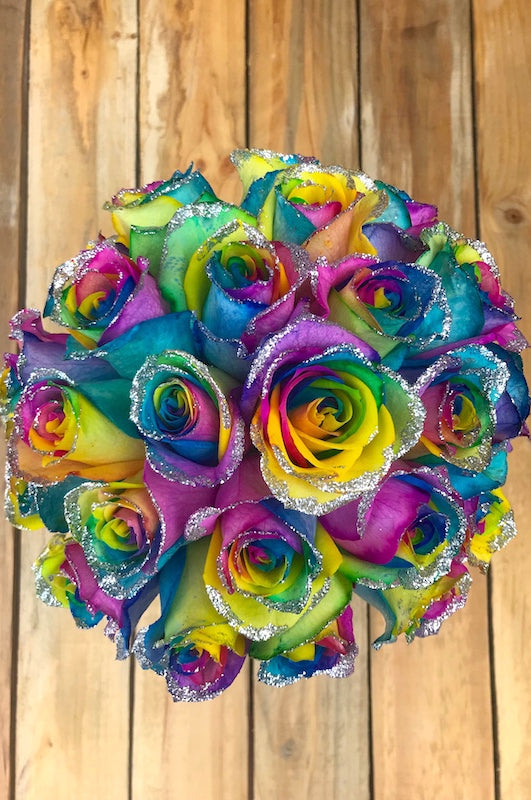 glittered kaleidoscope roses