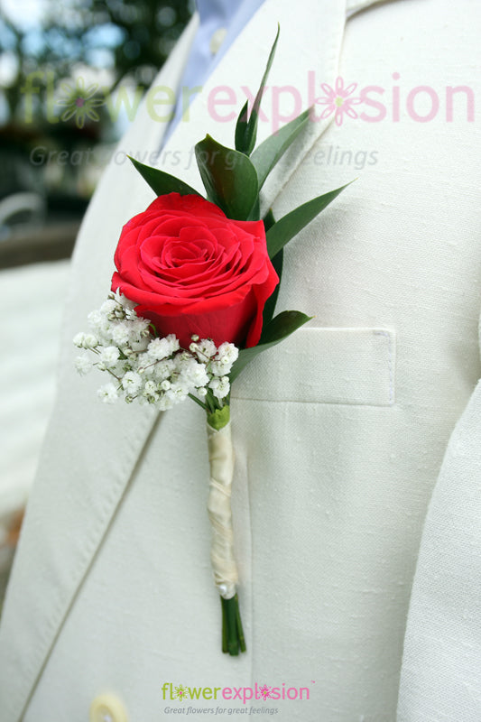 anthurium boutonniere Rose Boutonnieres