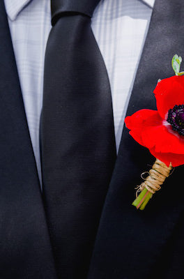 Red Anemone Boutonniere