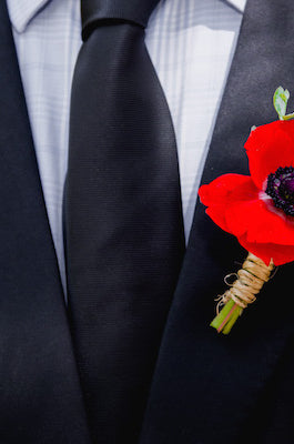 Red Anemone Boutonniere