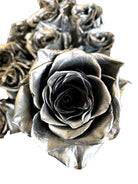 metallic silver roses