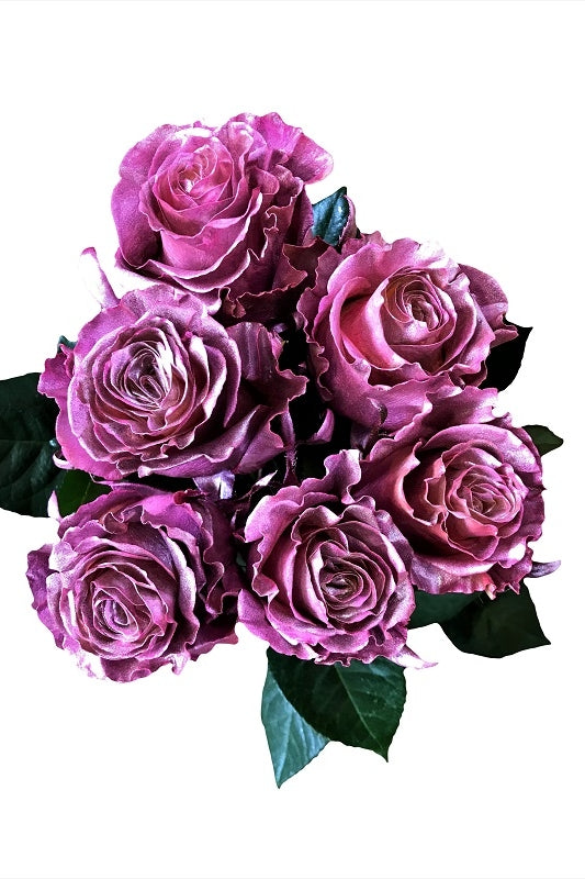 pink metallic roses