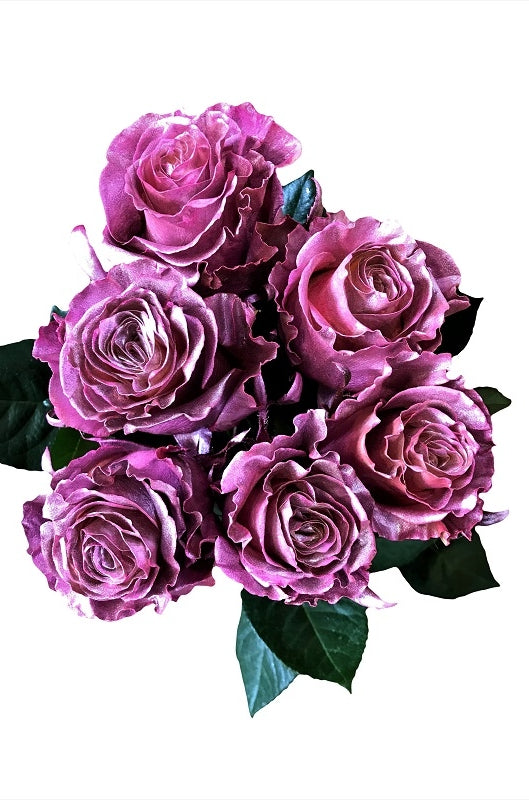 pink metallic roses