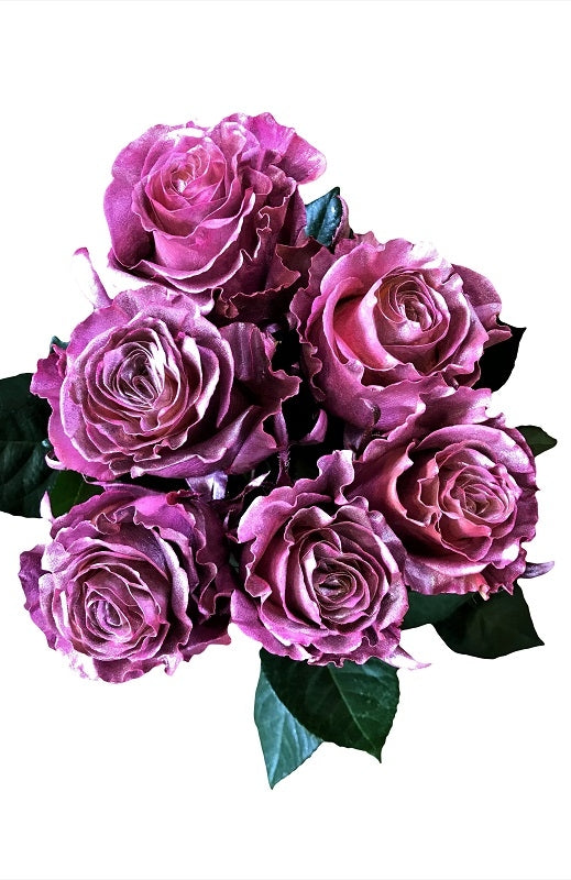 pink metallic roses