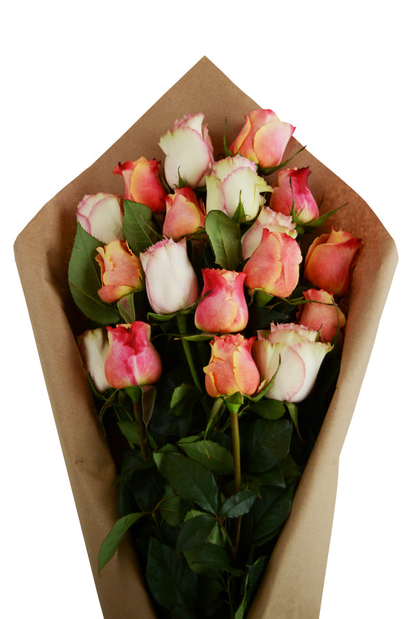 Peaches n' Cream Tri-Rose Bouquet