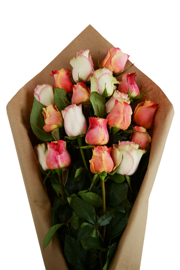 Peaches n' Cream Tri-Rose Bouquet