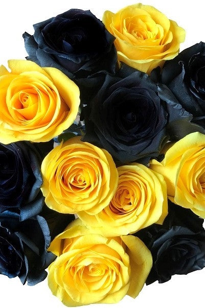 Mixed Black and Yellow Roses