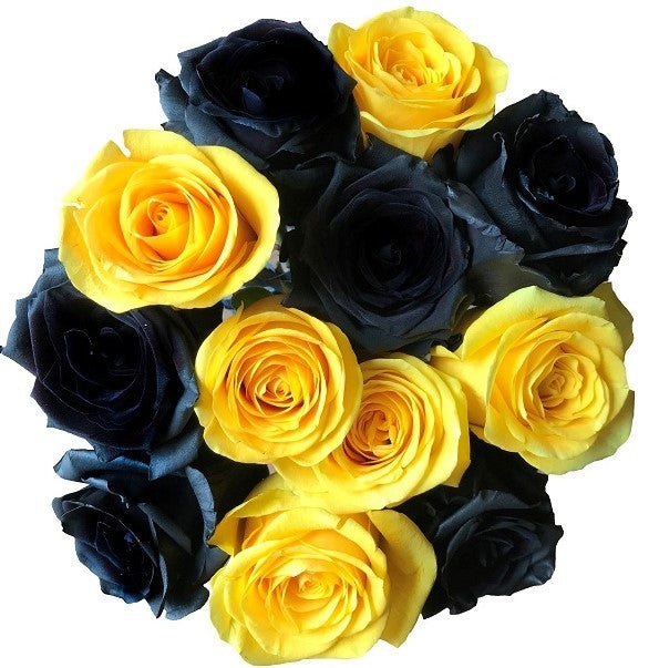 Mixed Black and Yellow Roses
