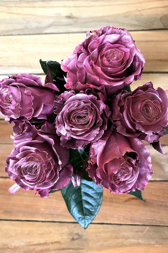 pink airbrushed roses