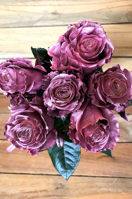 pink airbrushed roses