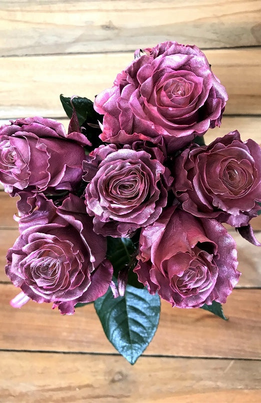 pink airbrushed roses