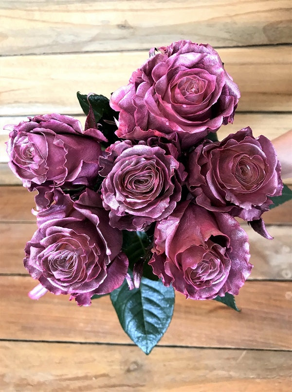 pink airbrushed roses