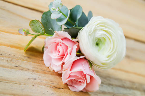 ranunculus roses eucalyptus boutonniere