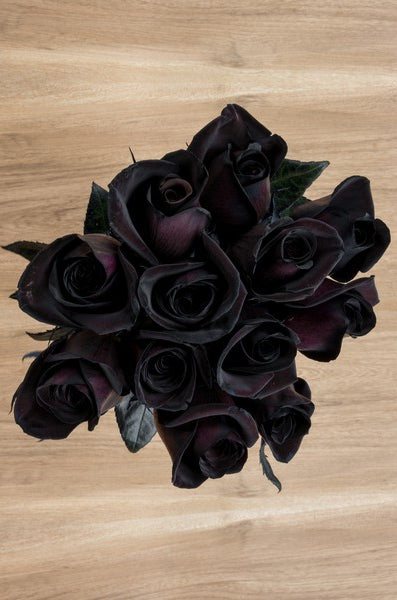 Top View Black Roses