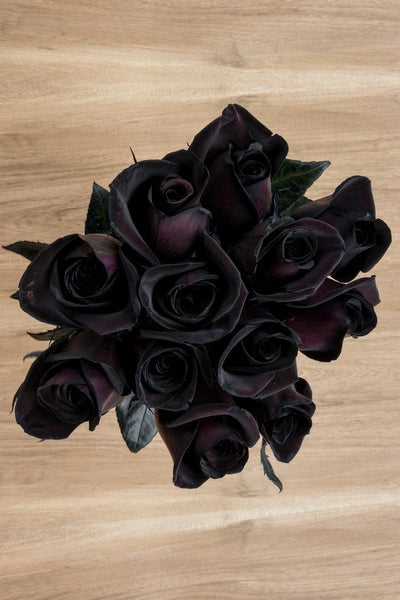 Top View Black Roses