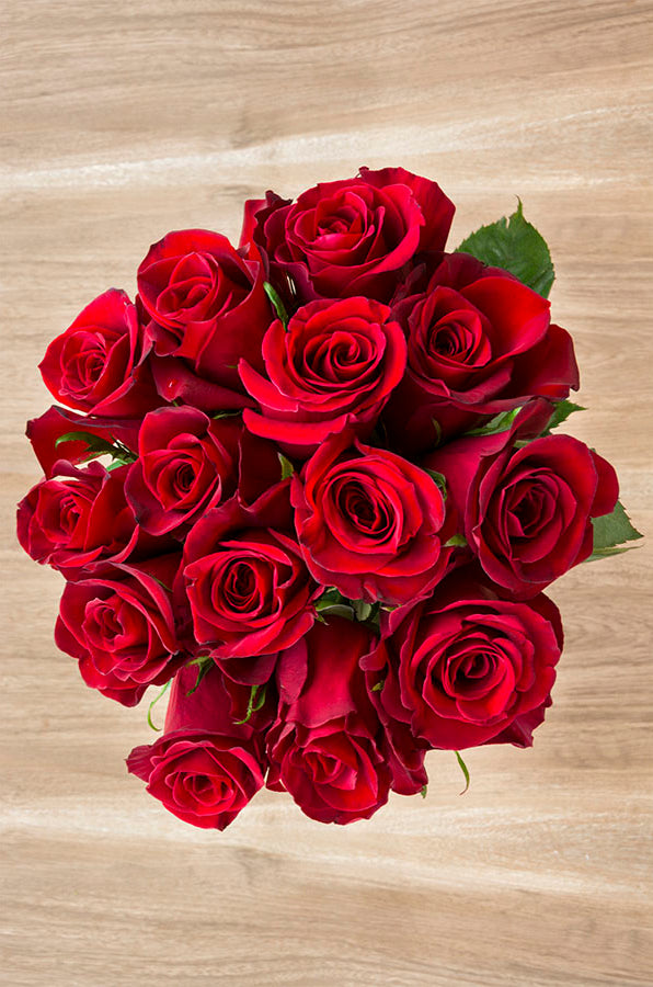 Red Paris Roses Top View