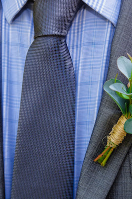 single rose hypericum eucalyptus boutonniere