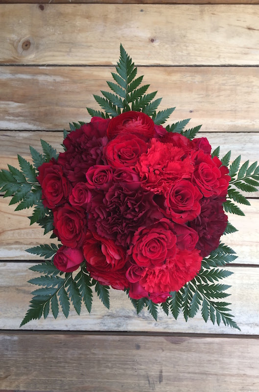 Tango - Red Roses Carnations Ranunculus Mixed Bouquet