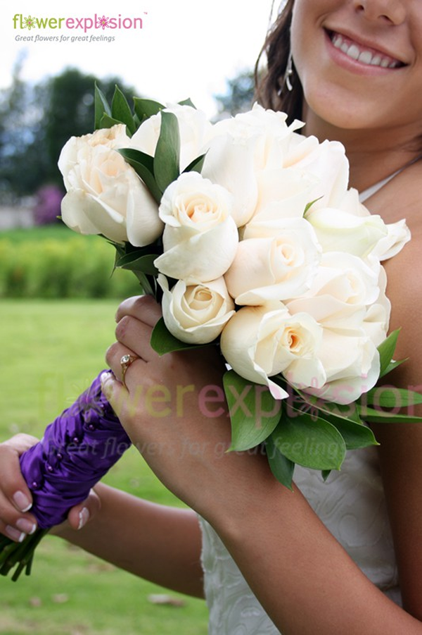 White Rose Bridal Bouquet 