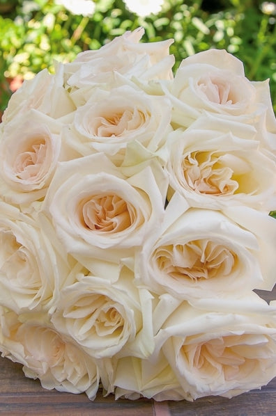 White Ohara Garden Rose Bouquet
