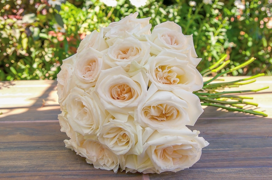 White Ohara Garden Rose Bouquet