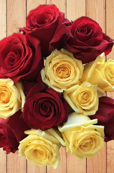 Assorted Red and Yellow Roses