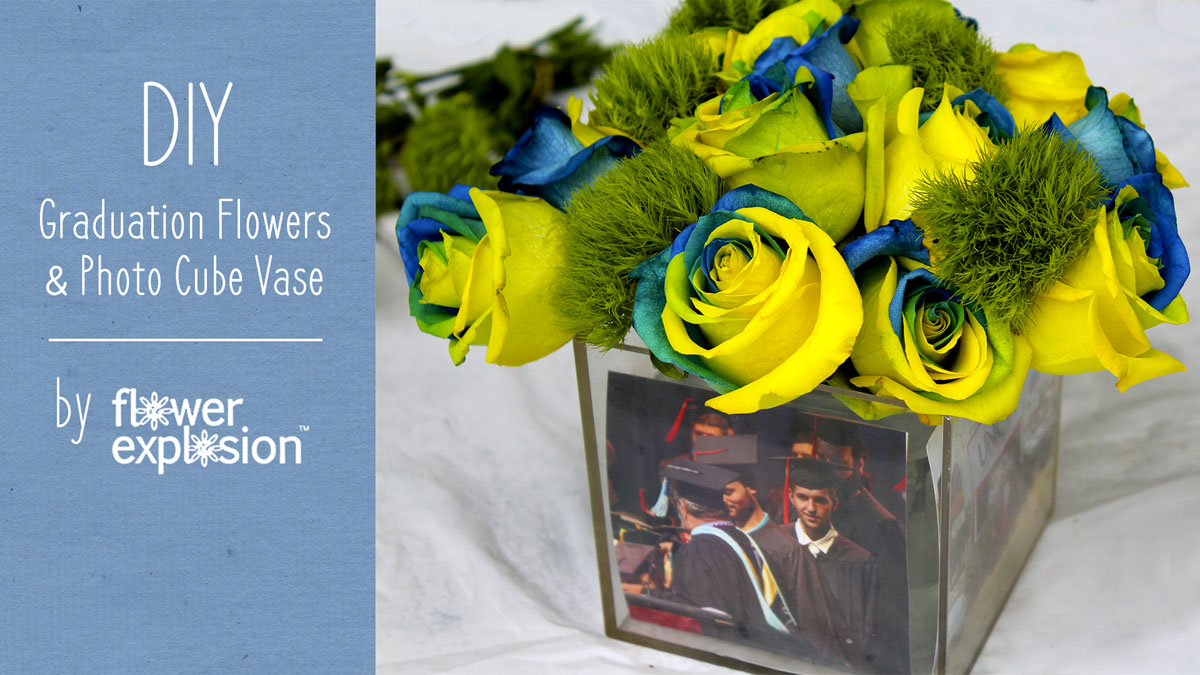 diy graduation flowers arrangement