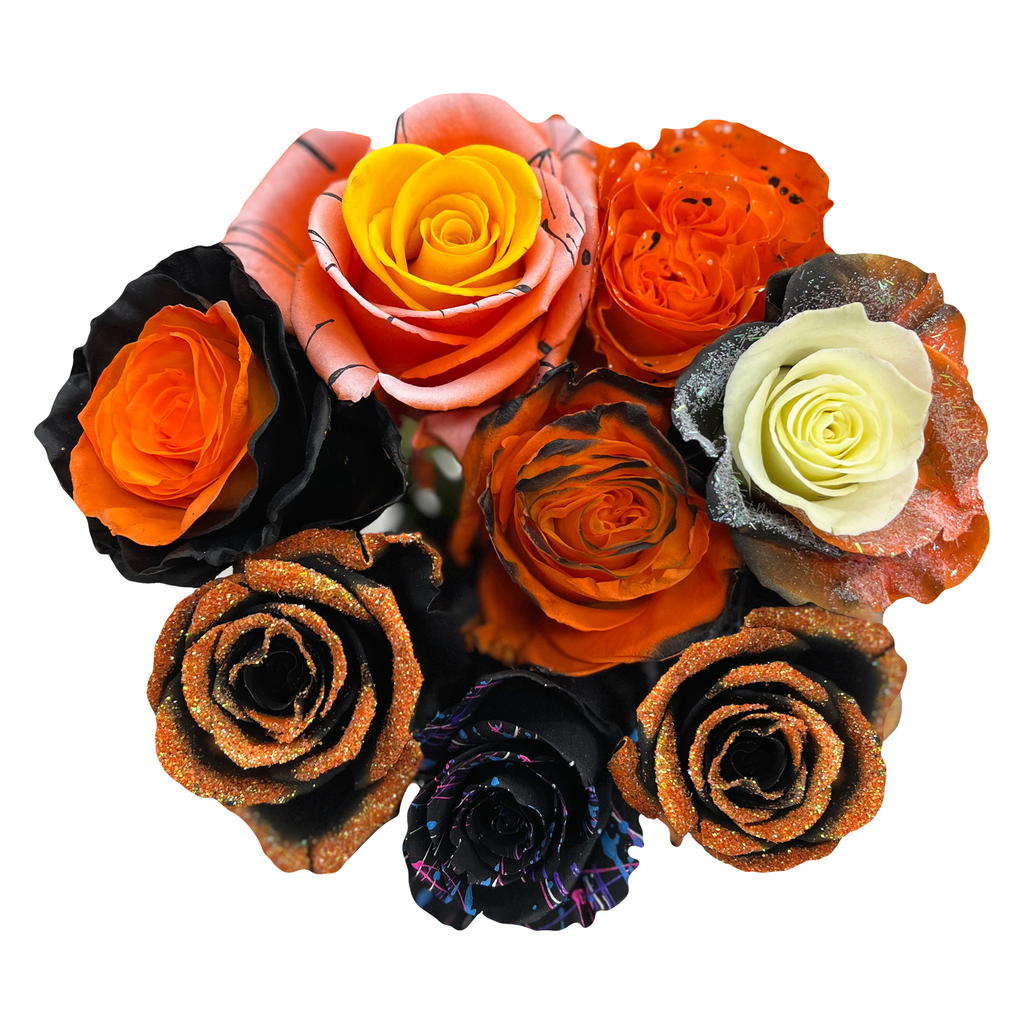 Mixed Black and Yellow Roses