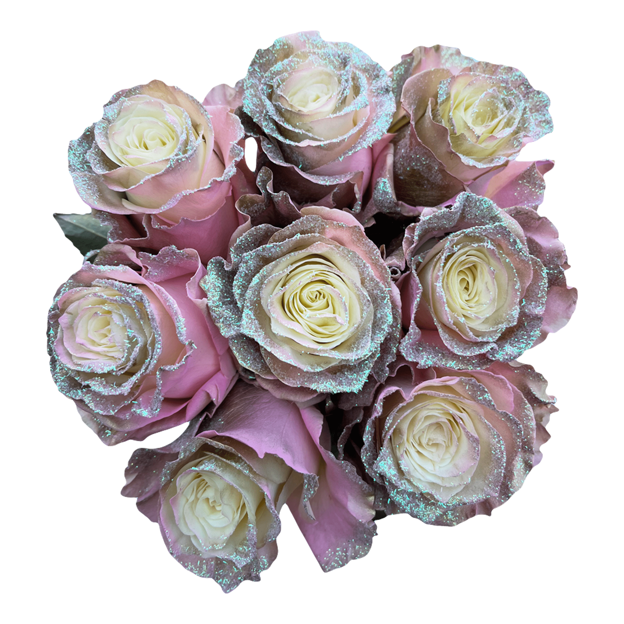 Shiny Gold Pink Roses – Flower Explosion
