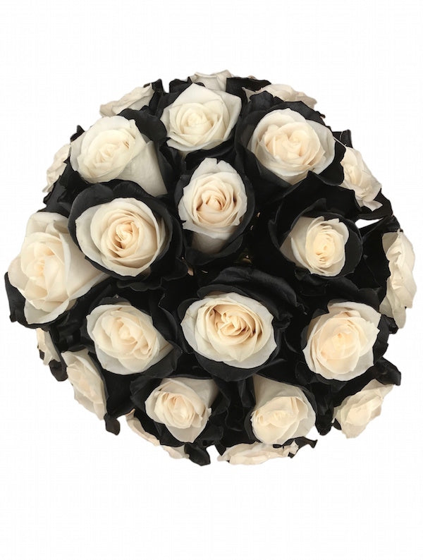 black and white roses