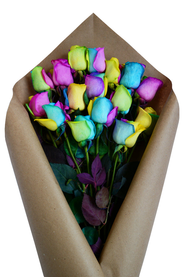 Rainbow Roses Delivery Rainbow Roses Bouquet Rainbow Roses | Eflorist.co.uk