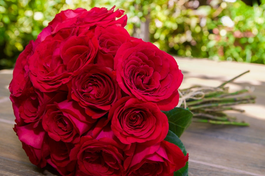Crimson Gardon Rose Bouquet