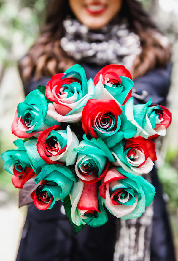 holiday three color roses