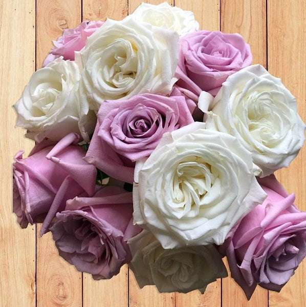 white lavender rose combo