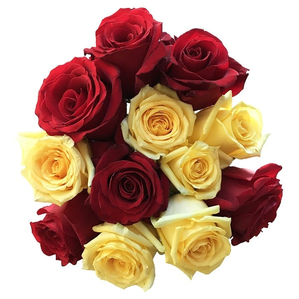Mixed Red and Yellow Roses - Fresh Cut Flowers | 50 Stems – Flower ...