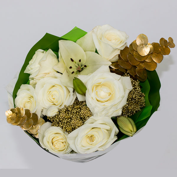 White/Gold Mix Centerpiece Medium