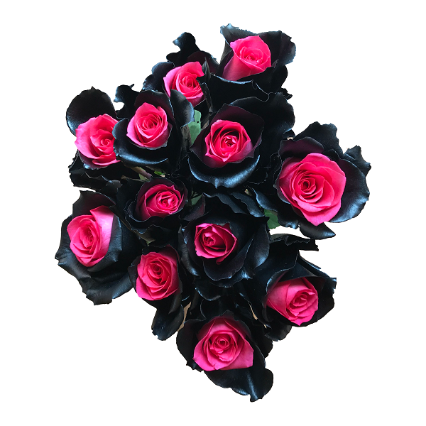 Pink And Pay Roses Black And Pink Roses Bouquet